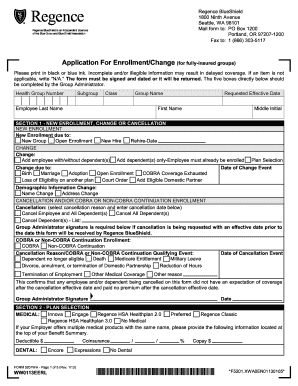 Regence Form 5201wa