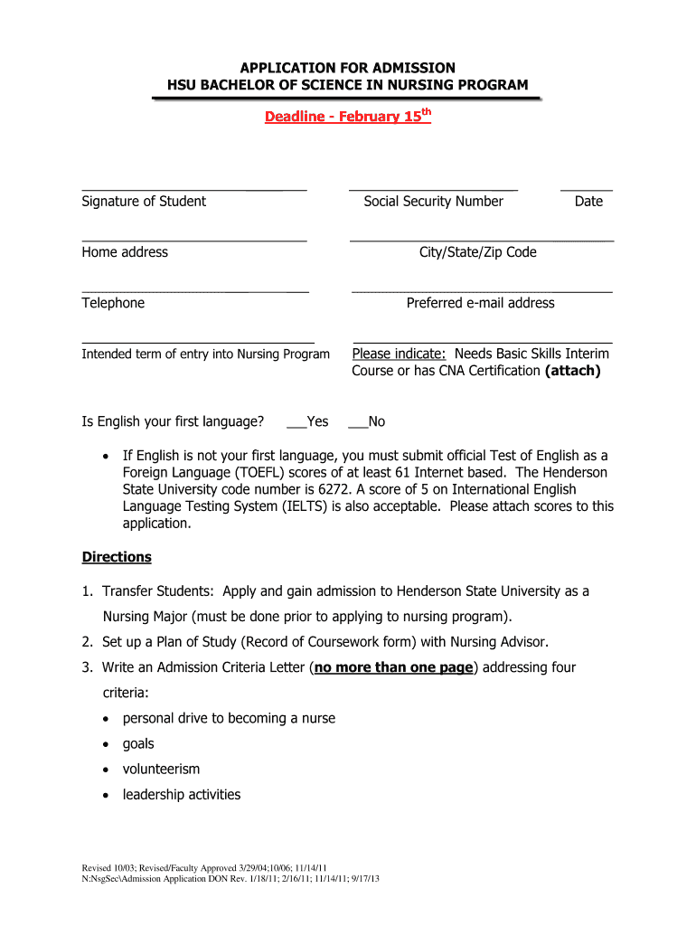 Instructions for the Writing Sample Required Hsu  Form
