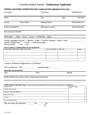 Practice Applications for Students  Form