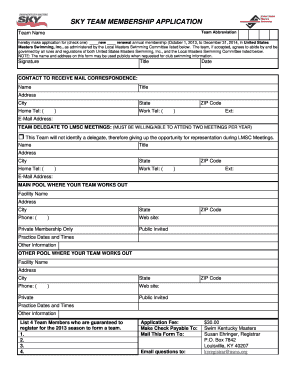 Skyteam Membership Registration  Form