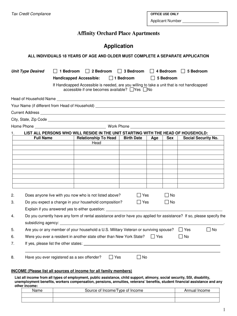 Tax Credit Compliance  Form