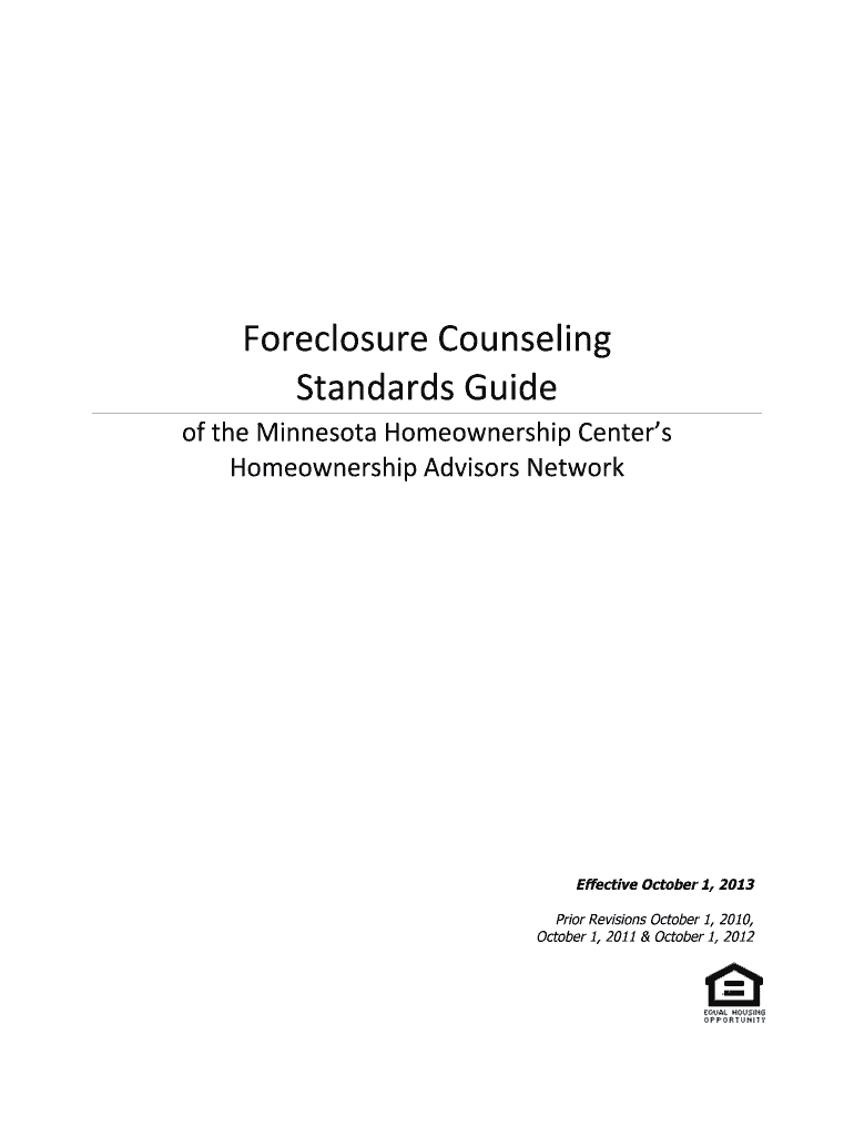 Foreclosure Counseling Standards Guide Minnesota Housing Mnhousing  Form