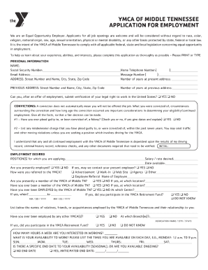 Middle Tennessee Ymca Online Job Application Form