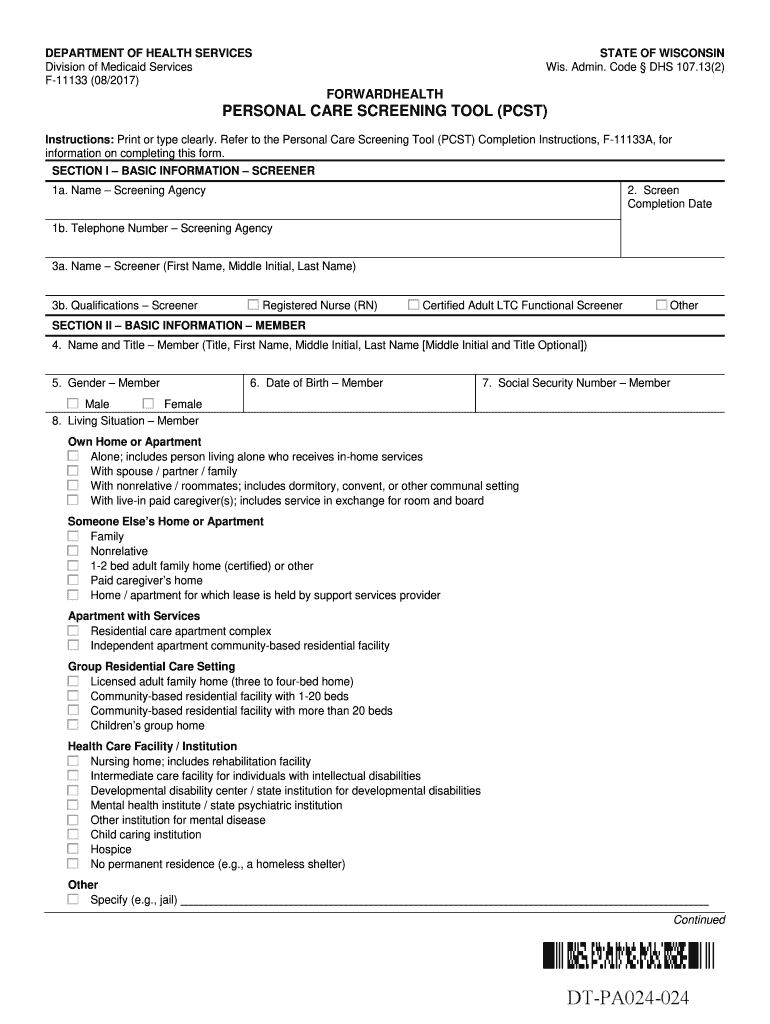  Pcst Form 2011-2024