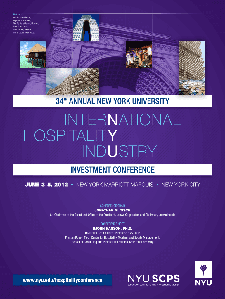 INTERNATIONAL HOSPITALITY INDUSTRY Scps Nyu  Form