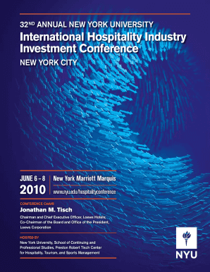 International Hospitality Industry Investment Conference Scps Nyu  Form