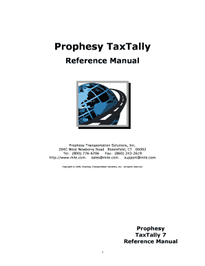 Prophesy TaxTally User Manual  Form