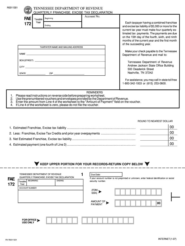 Fae 172  Form