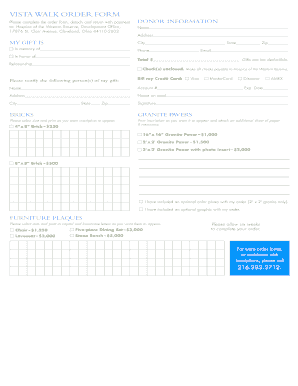 VISTA WALK ORdER FORm Hospicewr