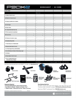 P90x2 Workout Sheets  Form