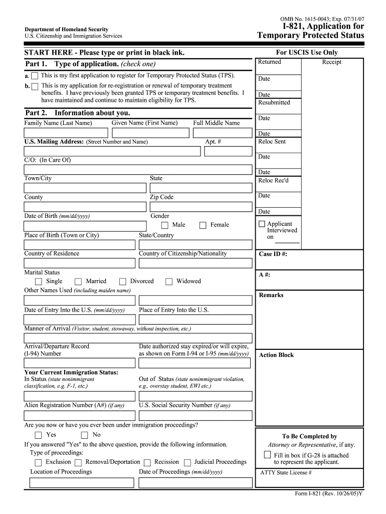  I 821 Instructions from Form 2019-2024