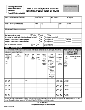 Medical Assistance Application Form