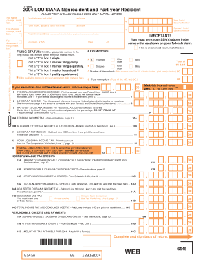 LOUISIANA Nonresident and Part Year Resident Revenue Louisiana  Form