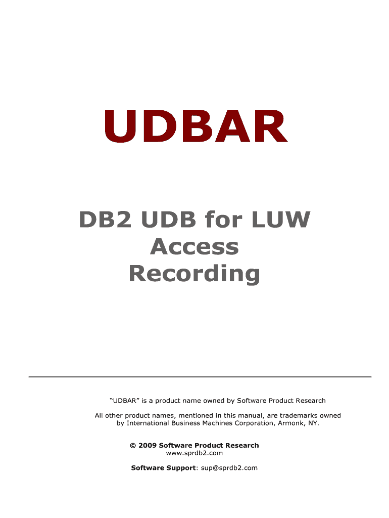 DB2 UDB for LUW Access Recording Sprdb2 Com  Form