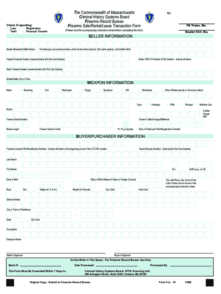 Get and Sign Fa 10 1998-2022 Form
