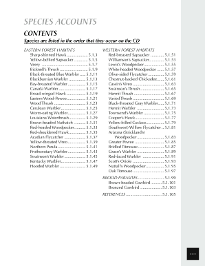 PDF of Species Accounts Cornell Lab of Ornithology Cornell Birds Cornell  Form