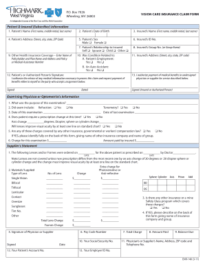 Highmark Fillable Claim Form