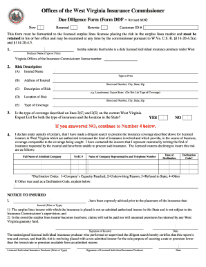 West Virginia Due Diligence Form