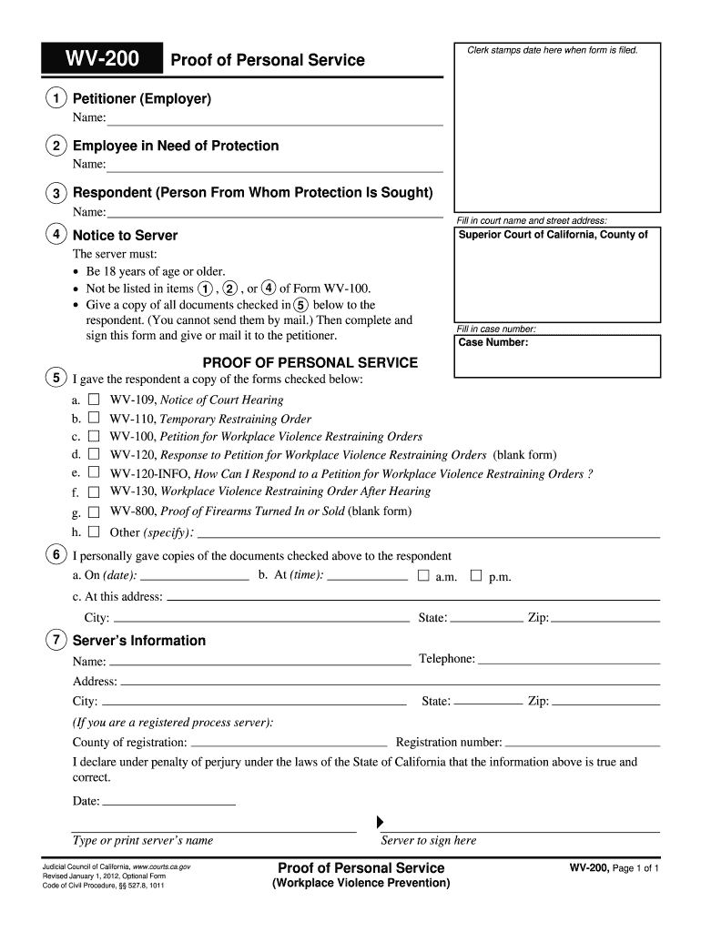  Wv 200 Form 2012