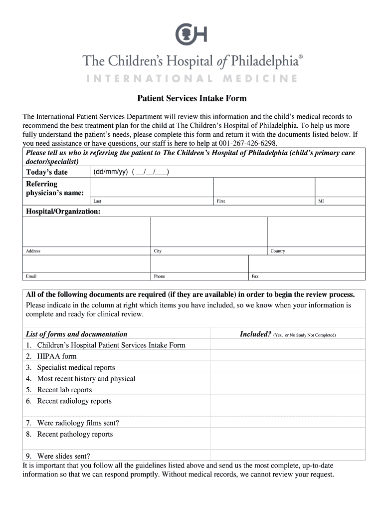 Hospital Discharge Papers  Form