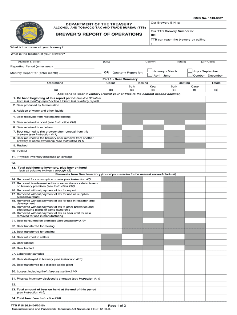  Omb No 1513 0007 Form 2015