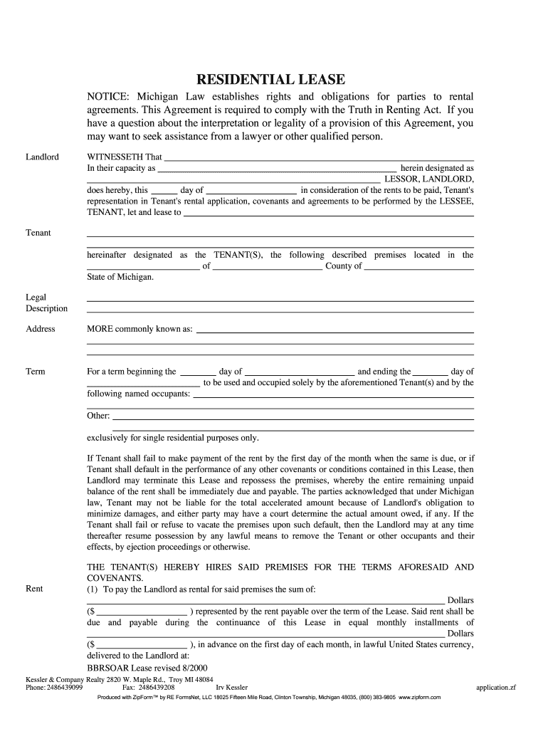 Bbrsoar Lease  Form