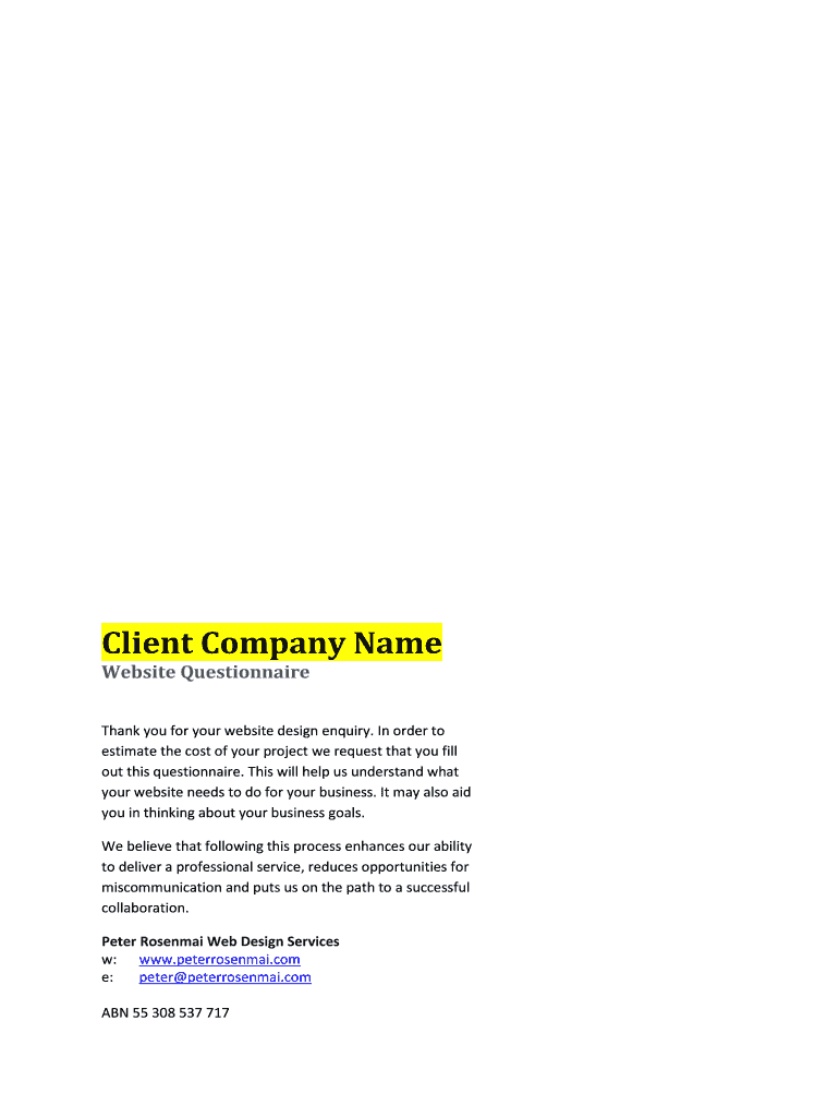Client Company Name  Form