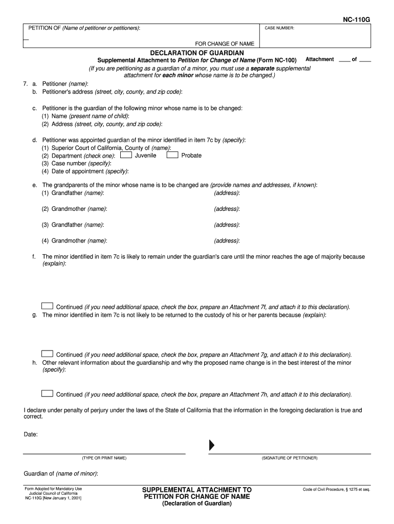 Declaration Guardian  Form