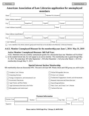 APPLICATION for MEMBERSHIP in the AMERICAN AALL Aallnet  Form