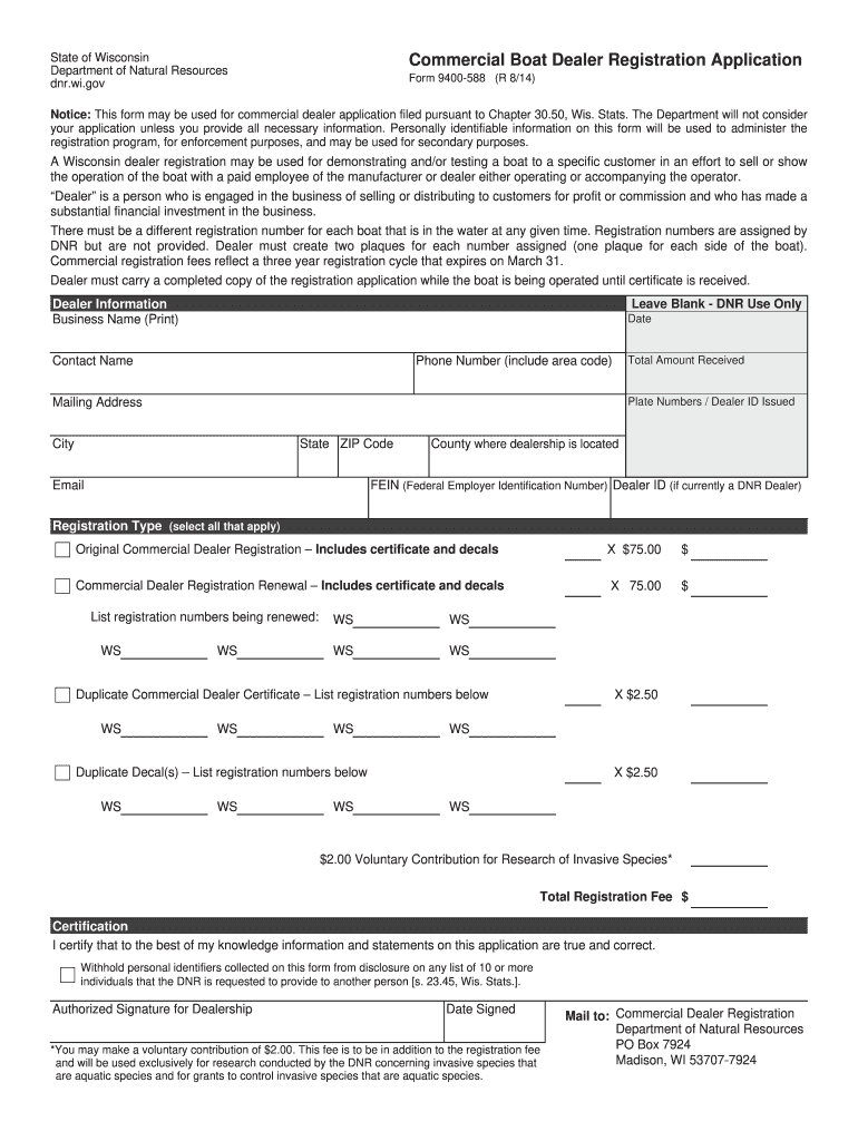 Wisconsin Dnr Form 9400 060 Printable
