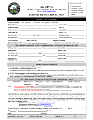  City of Perris Business License 2014