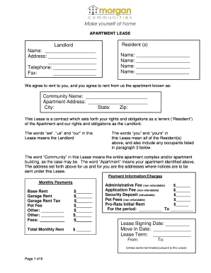 Morgan Properties Lease Agreement  Form
