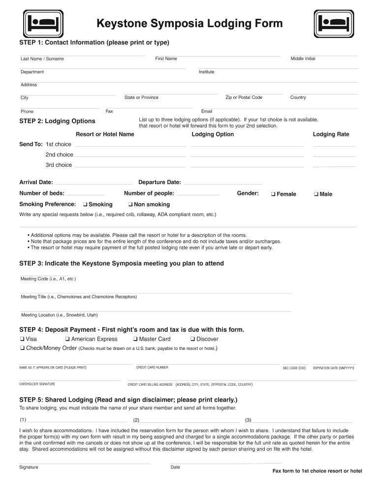 L Keystone Symposia Lodging Form Keystonesymposia