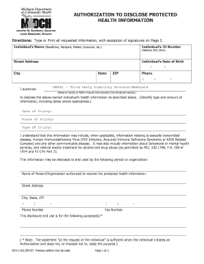 HIPAA Fillable Form Michigan