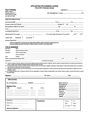 Holladay Business License  Form