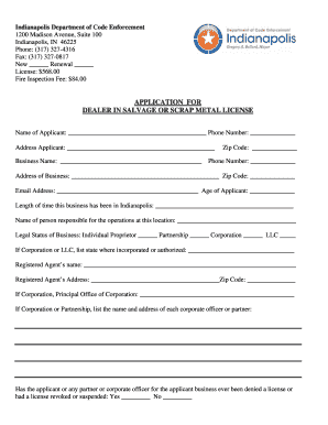 Salvage License  Form