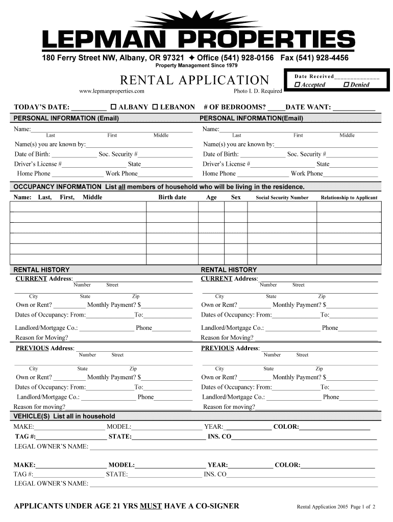 Management Services Lepman Properties  Form