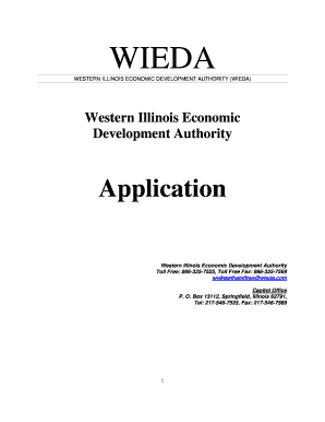 Western Illinois Economic Development Authority Application WIEDA Wieda  Form