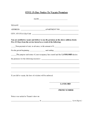 5 day notice to vacate louisiana fill out and sign printable pdf template signnow