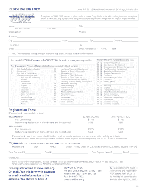 REGISTRATION FORM Registration Fees INDA Inda