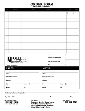 Follett Educational Order Form