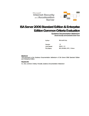 ISA Server Standard Edition &amp; Enterprise Edition Common  Form