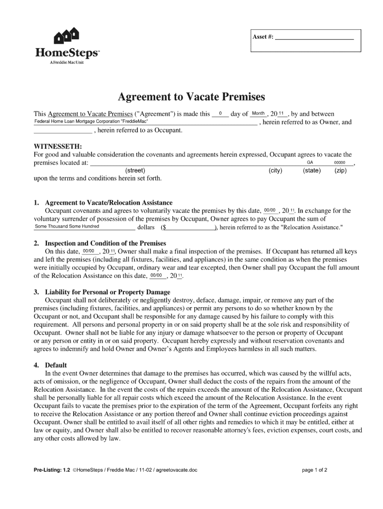 Voluntary Move Out Agreement Form