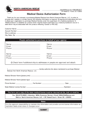 Medical Device Authorization  Form