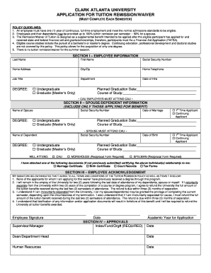 Clark Atlanta University Application  Form