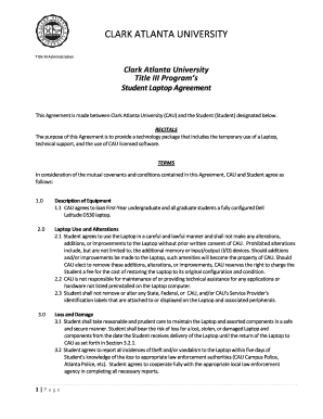 Laptop Agreement Form