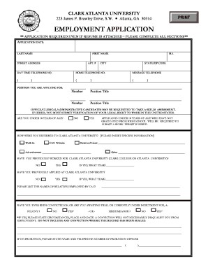 Clark Atlanta Application  Form