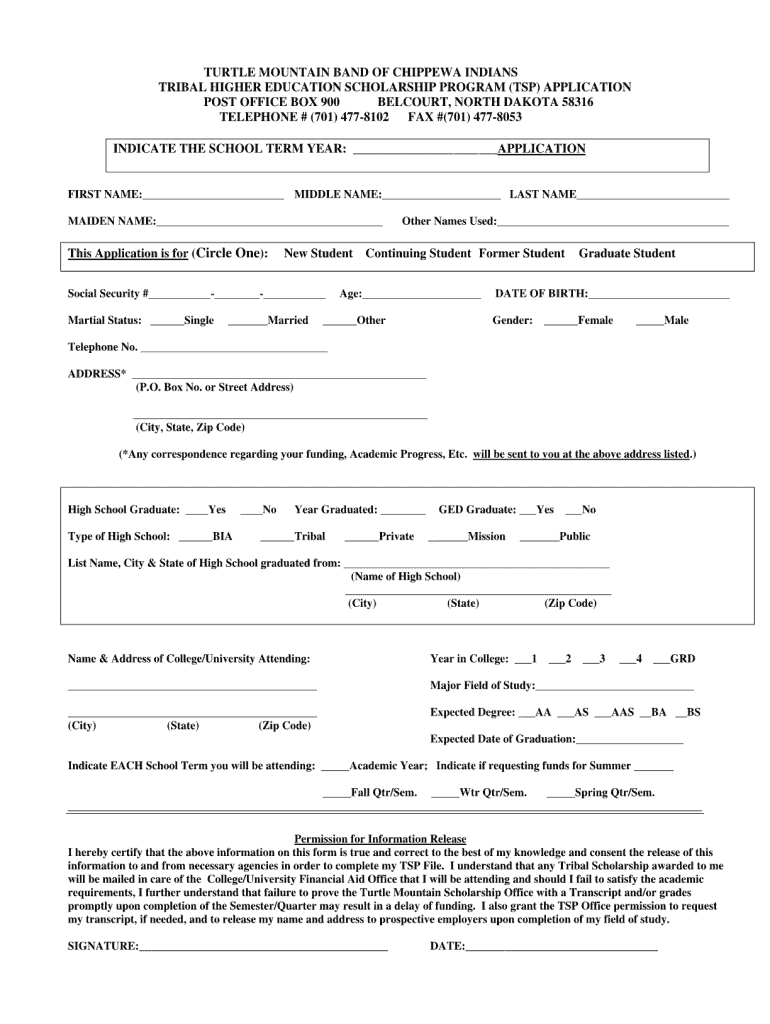 Mountain Scholarship Application  Form