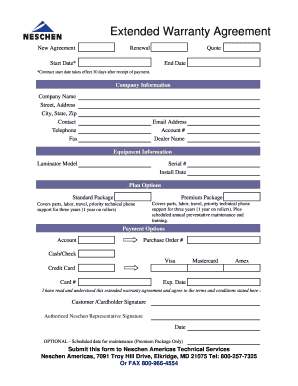 Extended Warranty Template  Form