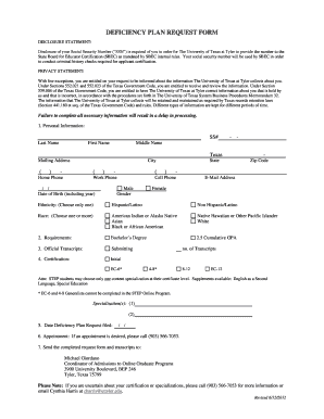  Deficiency Plan 2012-2024